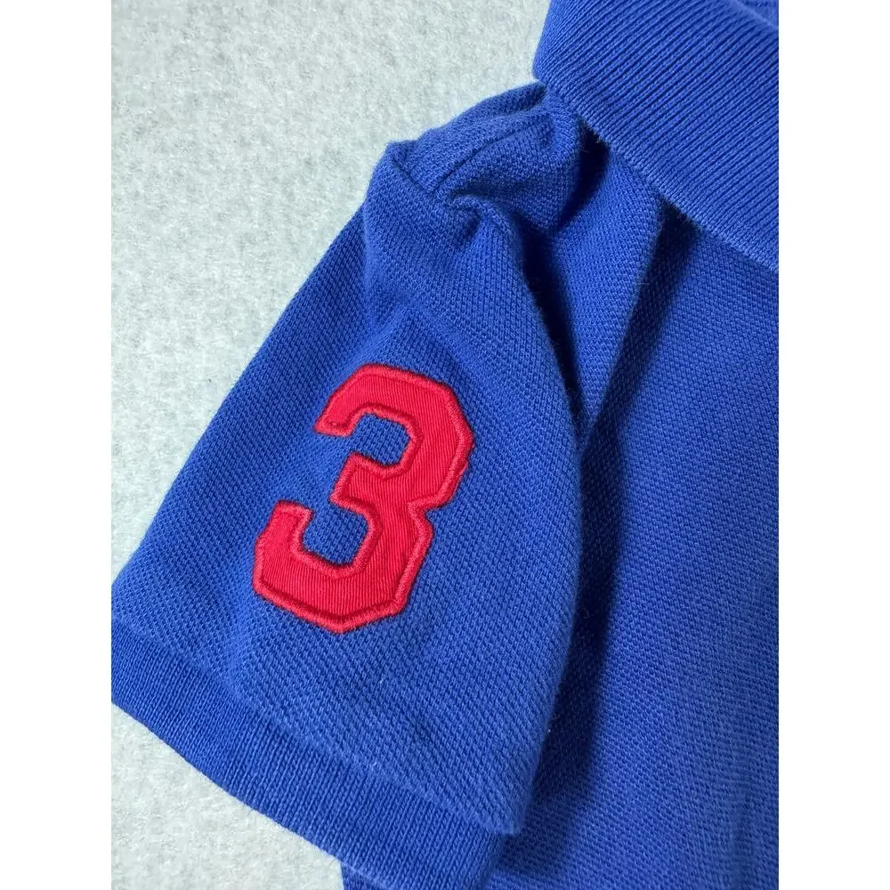 Ralph Lauren 18M Big Pony Mesh Polo Shirt Blue with Red Pony and 3 Tennis Tail